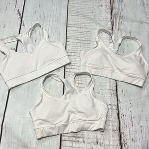 BALLY TOTAL FITNESS white sports bras lot of 3 in size M (34)  GUC + 1 L (36)